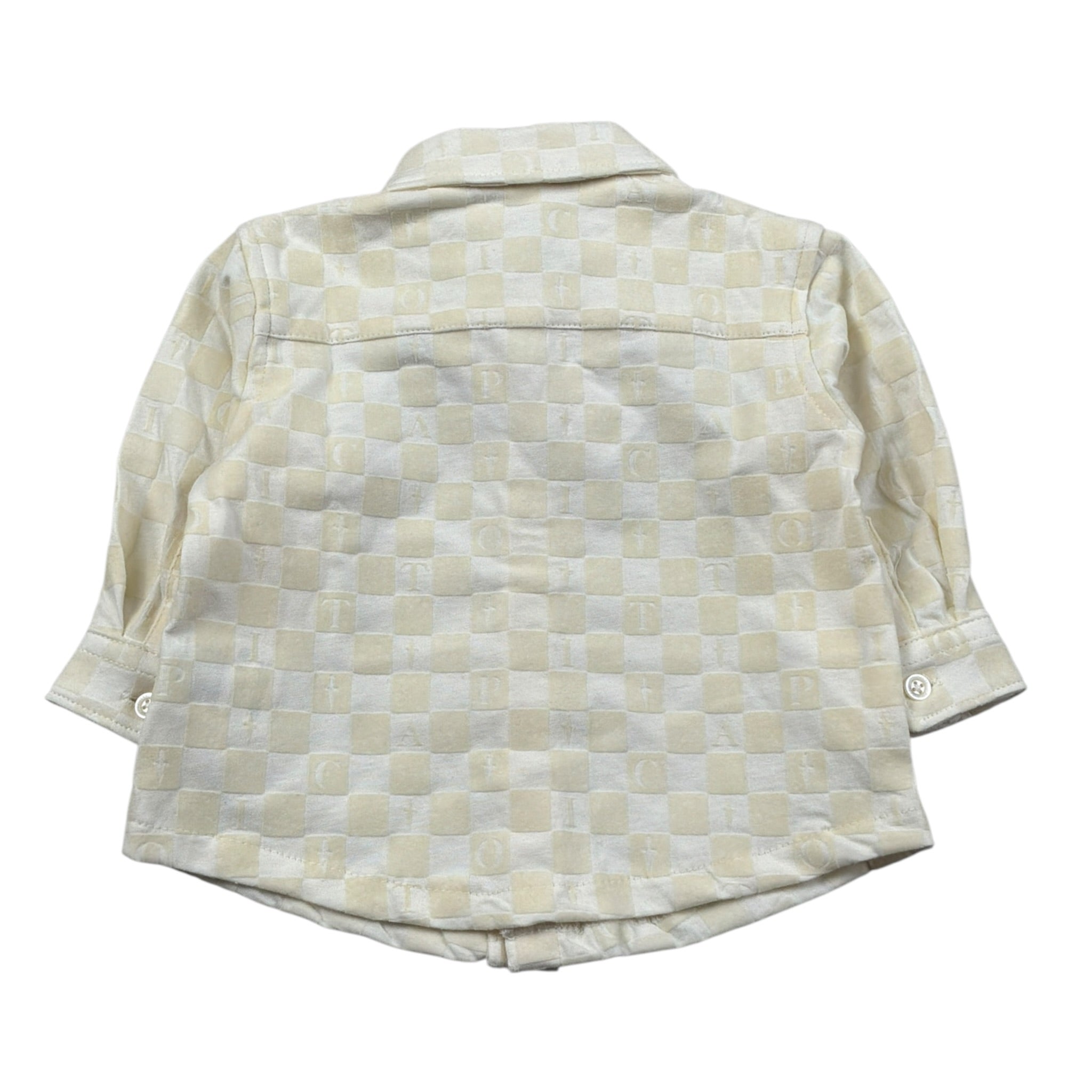 Cesare Paciotti Camicia Manica Lunga tinta unita con Loghi Panna per Neonato CMP6352B PANNA CESARE PACIOTTI 