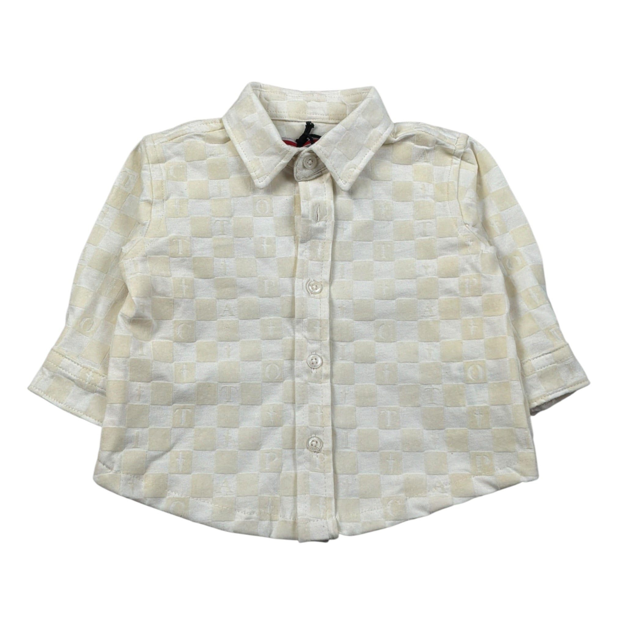 Cesare Paciotti Camicia Manica Lunga tinta unita con Loghi Panna per Neonato CMP6352B PANNA CESARE PACIOTTI 
