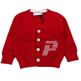 Cesare Paciotti Cardigan tinta unita con Stampa Rosso per Neonato MGP6360BN ROSSO CESARE PACIOTTI 
