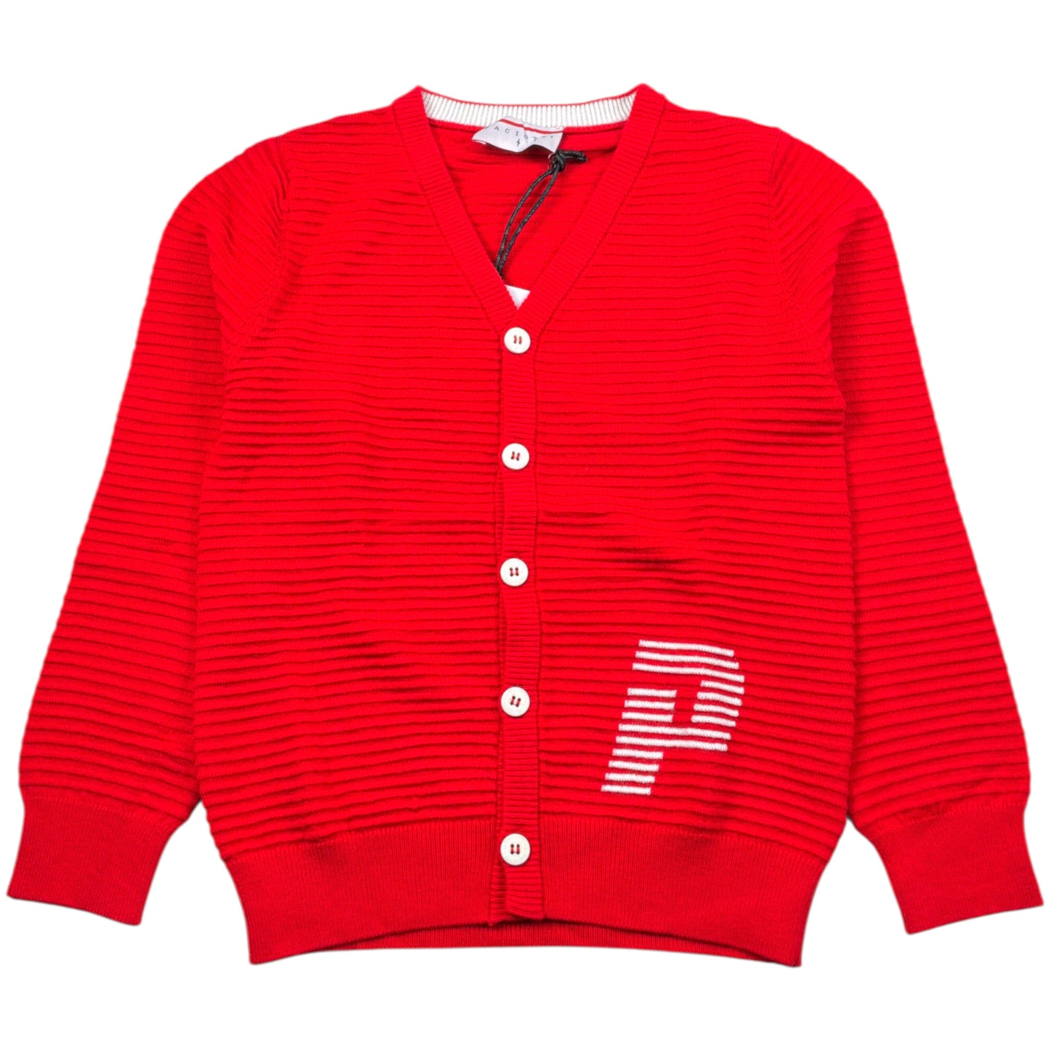Cesare Paciotti Cardigan tinta unita con Stampa Rosso per Bambino MGP6360B ROSSO CESARE PACIOTTI 