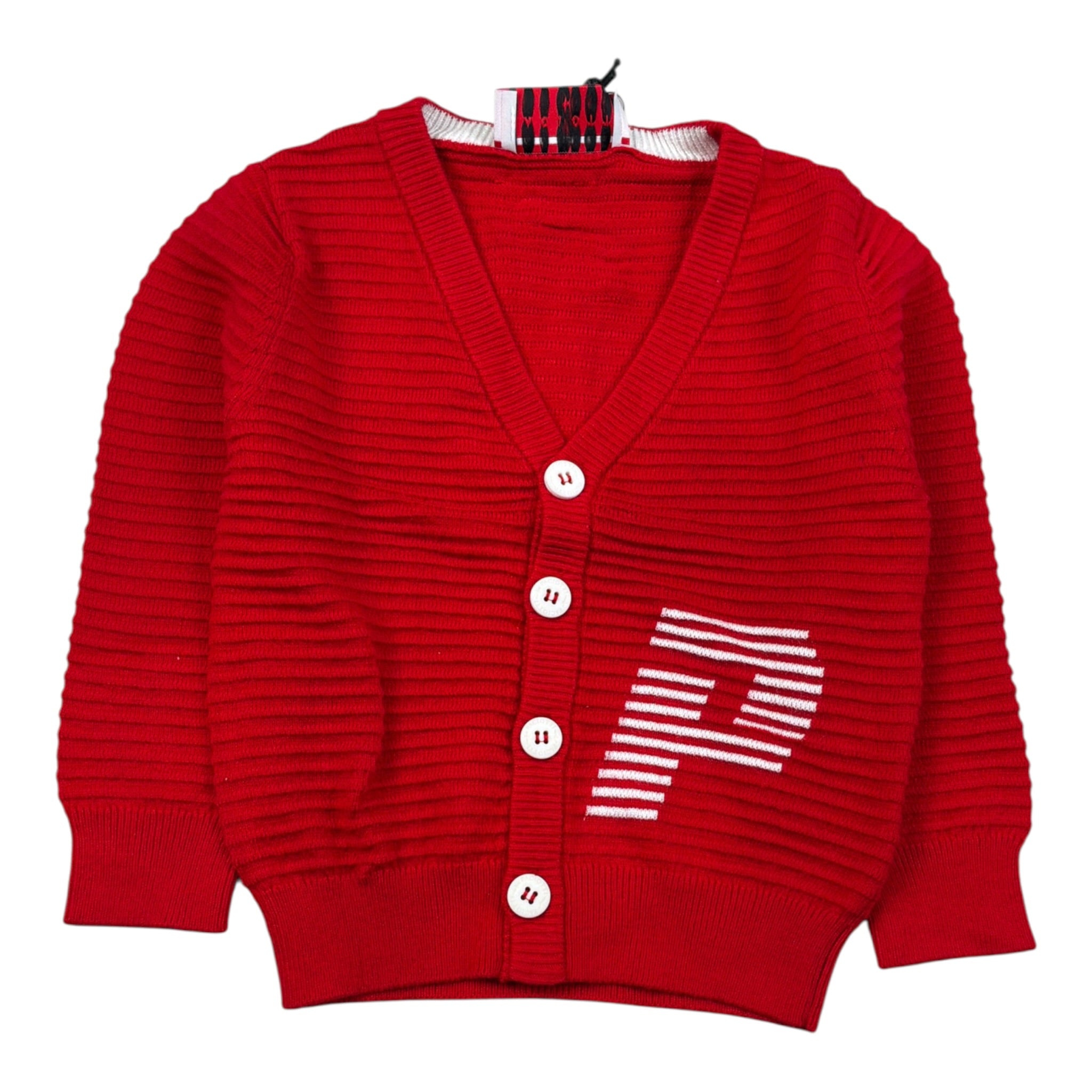 Cesare Paciotti Cardigan tinta unita con Stampa Rosso per Neonato MGP6360BXN ROSSO CESARE PACIOTTI 