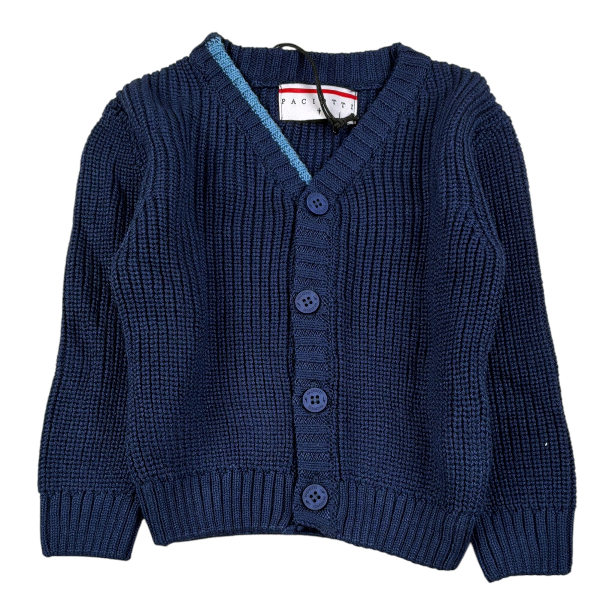 Cesare Paciotti Cardigan tinta unita con Logo Blu per Bambino MGP6362BXJ BLU CESARE PACIOTTI 