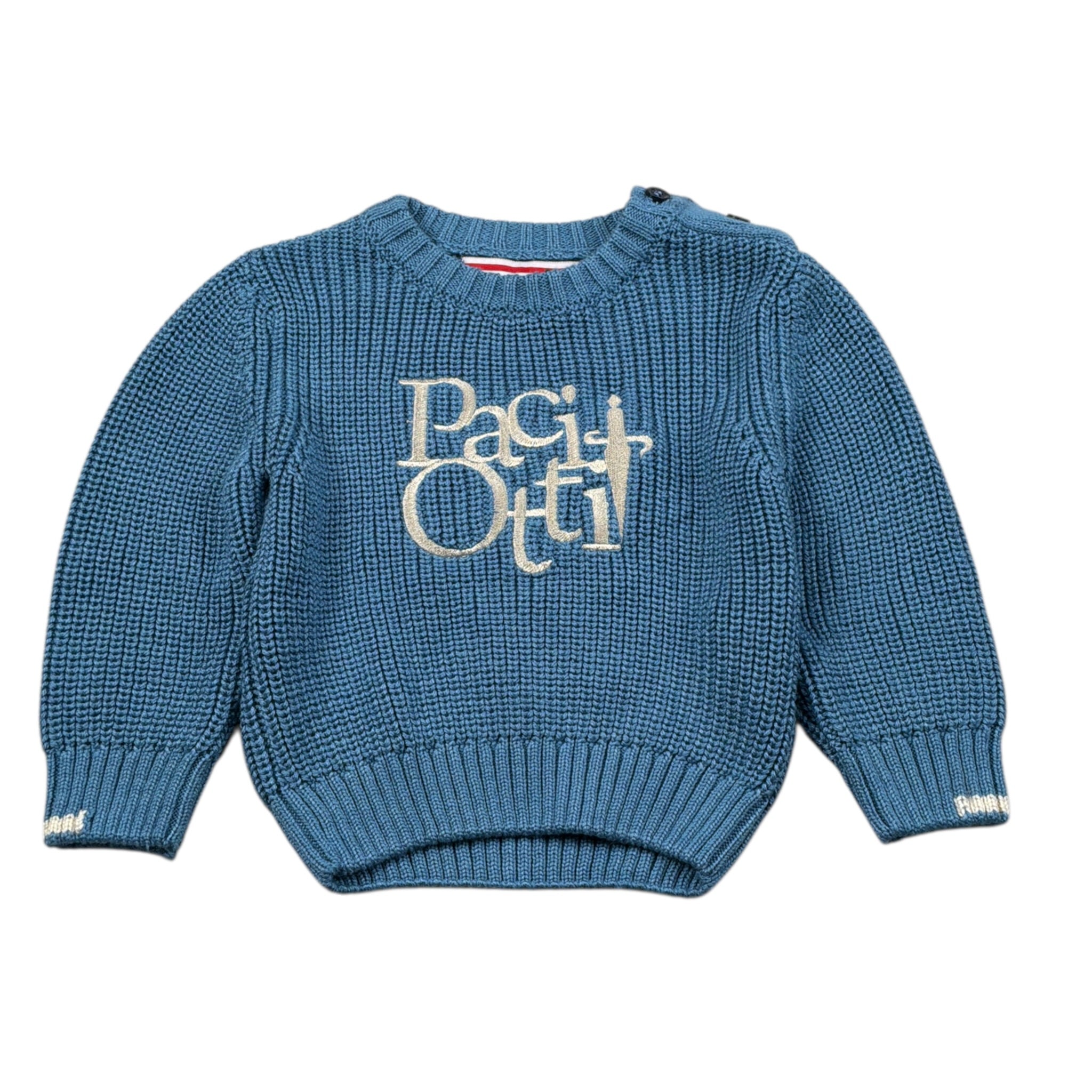 Cesare Paciotti Maglia Girocollo Bicolore Azzurro per Neonato MGP6363B AZZURRO CESARE PACIOTTI 