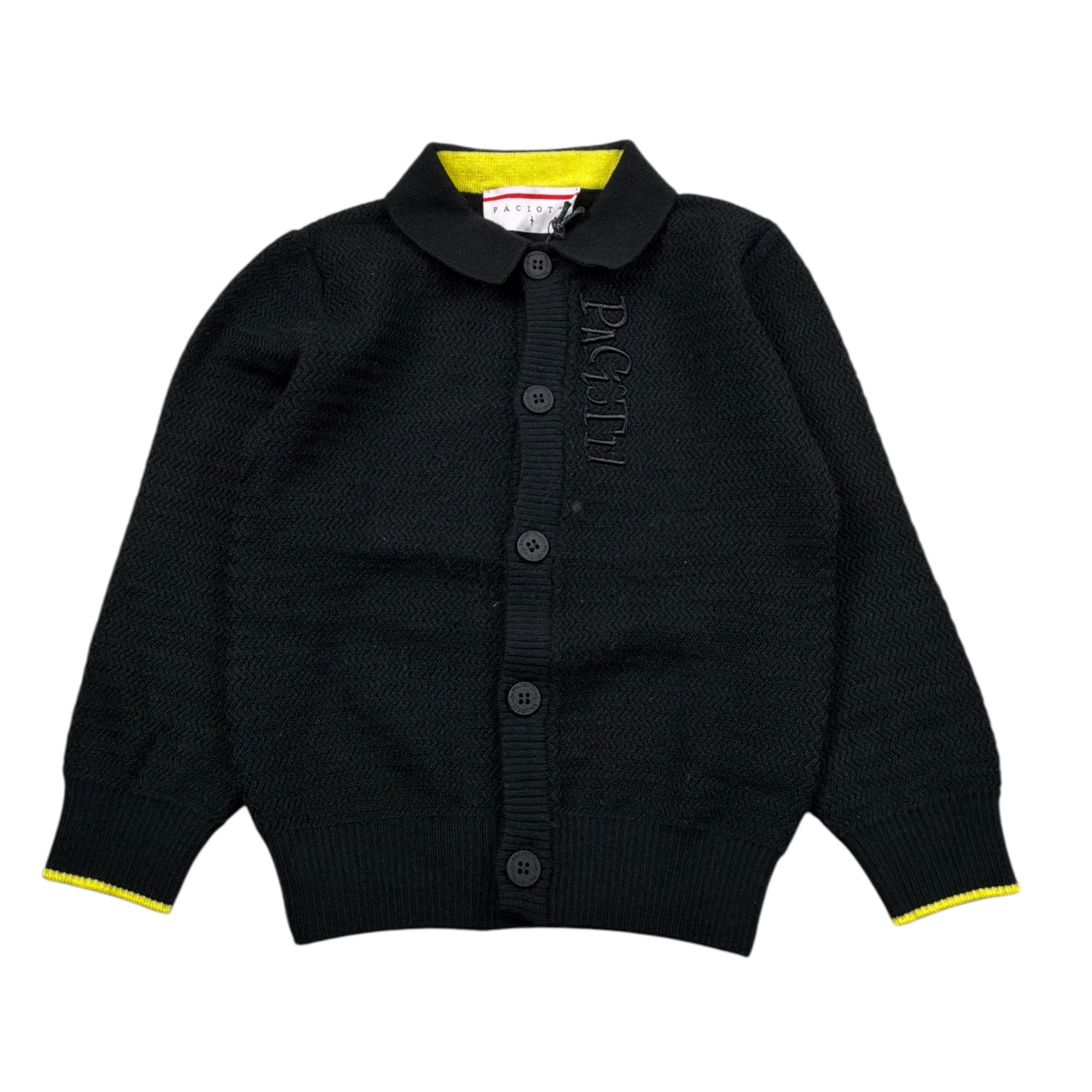 Cesare Paciotti Cardigan tinta unita con Colletto Nero per Neonato MGP6365B NERO CESARE PACIOTTI 
