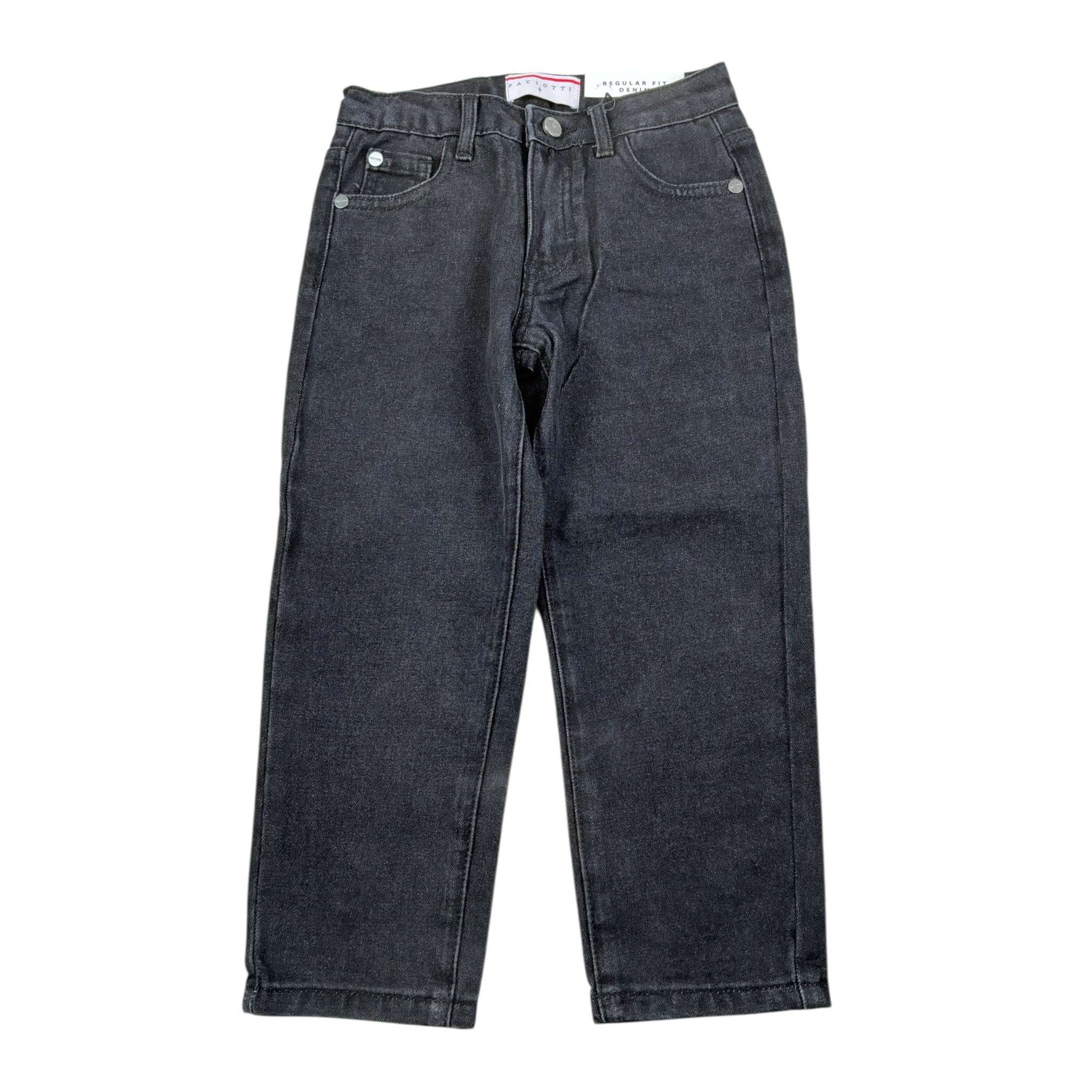 Cesare Paciotti Jeans tinta unita con Girovita Regolabile Nero per Bambino PTP6362B NERO CESARE PACIOTTI 