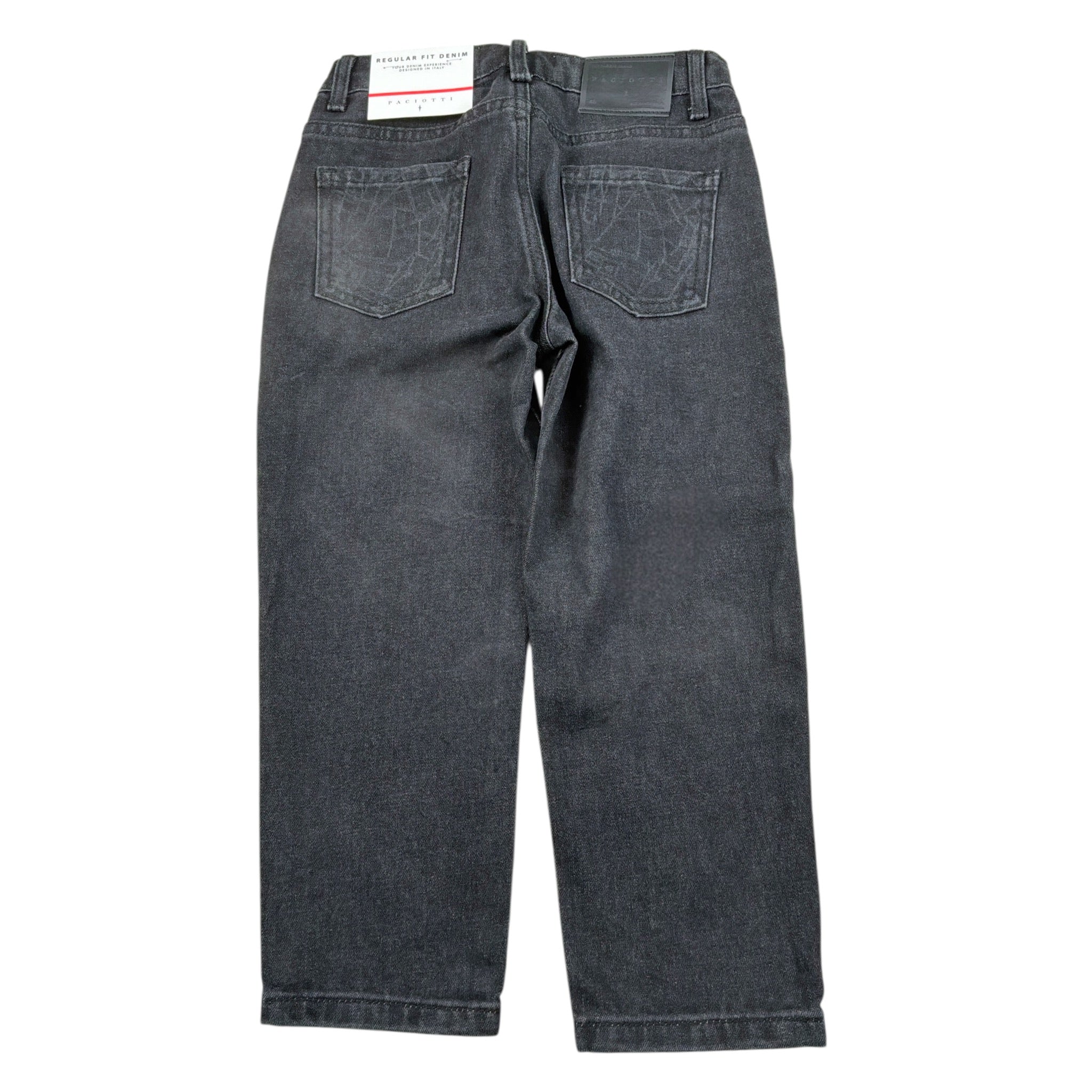 Cesare Paciotti Jeans tinta unita con Girovita Regolabile Nero per Bambino PTP6362B NERO CESARE PACIOTTI 