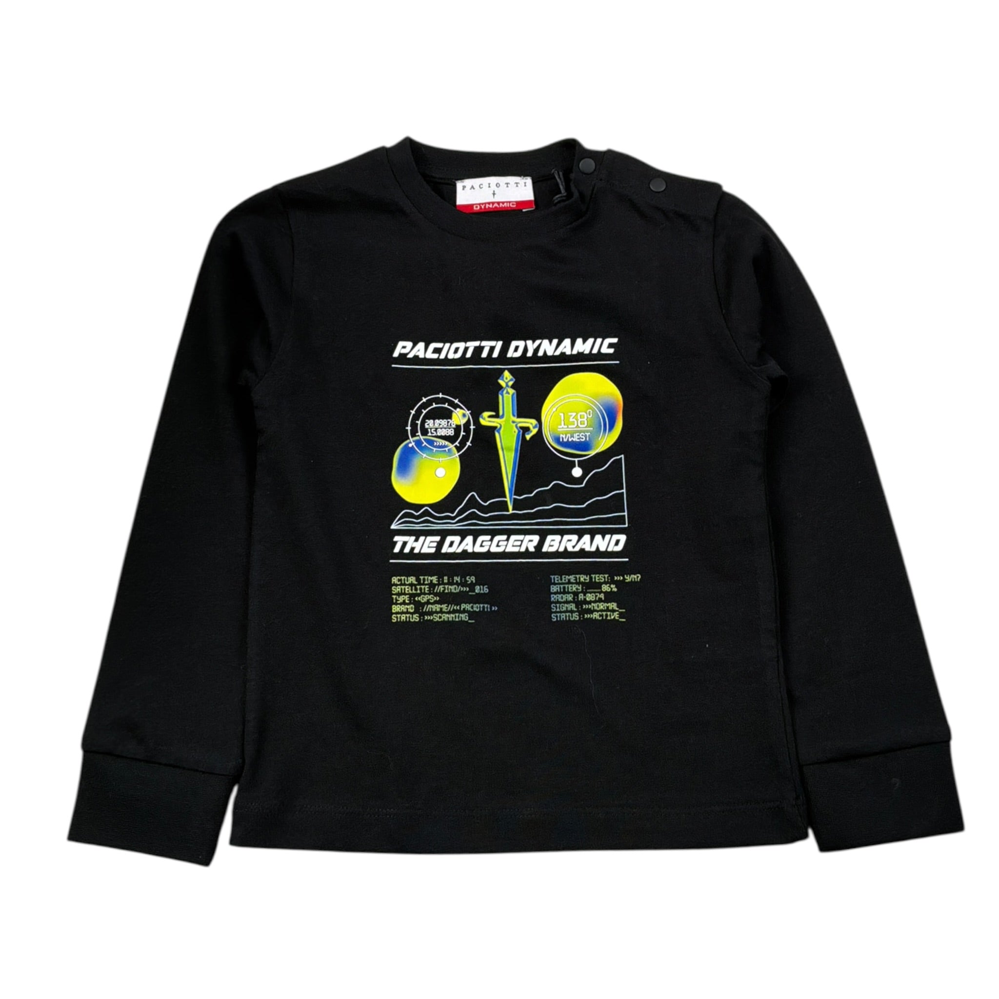 Cesare Paciotti Shirt Girocollo tinta unita con Stampa Nero per Bambino TSP6314BX NERO CESARE PACIOTTI 