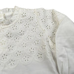 Chloe' Camicia Manica Lunga tinta unita In Pizzo Sangallo Bianco per Neonata C20299 BIANCO CHLOE' 