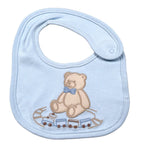 Ciccino Bavetta tinta unita con Ricami Azzurro per Neonato CCB0496 AZZURRO CICCINO 