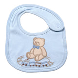 Ciccino Bavetta tinta unita con Ricami Azzurro per Neonato CCB0496 AZZURRO CICCINO 