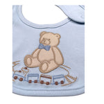 Ciccino Bavetta tinta unita con Ricami Azzurro per Neonato CCB0496 AZZURRO CICCINO 