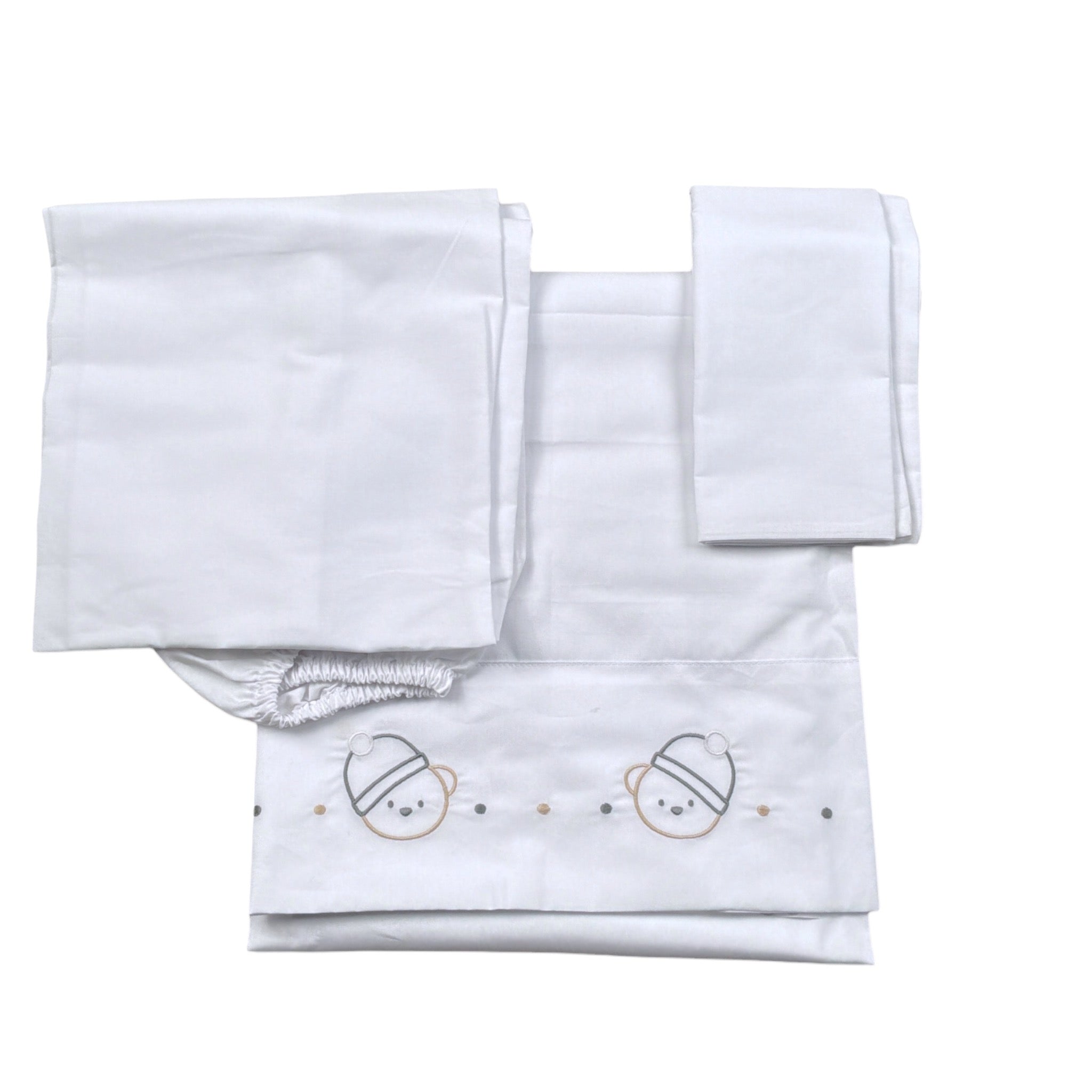 Ciccino Set Lenzuola 3Pz Bianco per Neonata CCB0508 BIANCO CICCINO 
