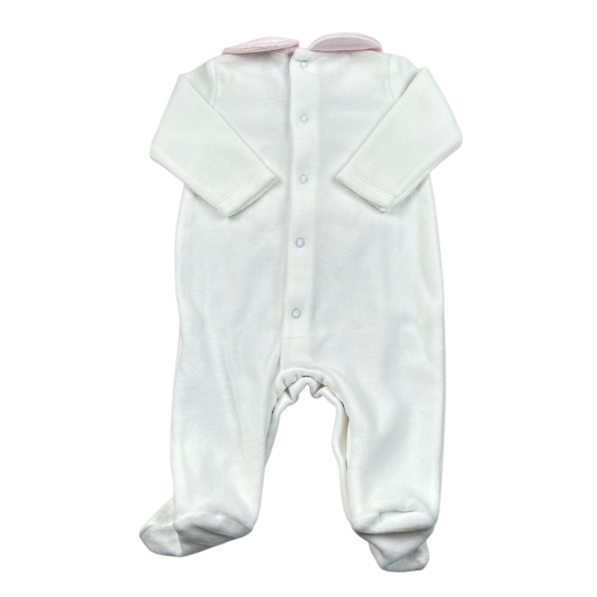 Ciccino Tutina tinta unita con Stampa Bianco per Neonata CCG0635 BIANCO CICCINO 