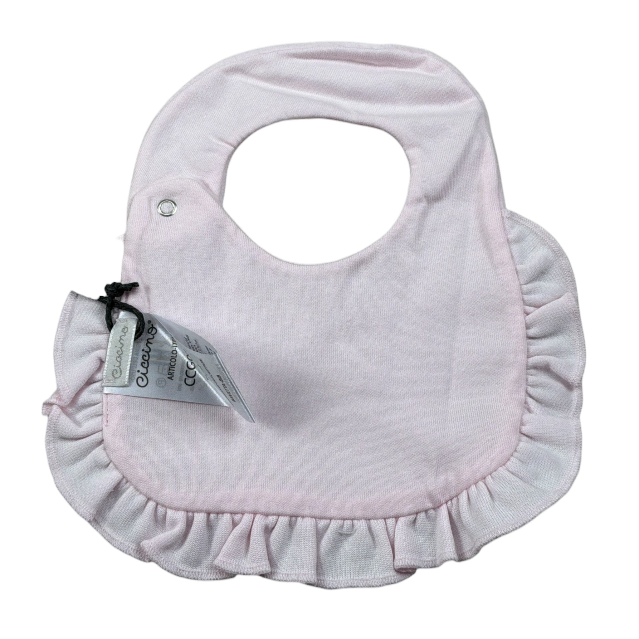 Ciccino Bavetta tinta unita In Ciniglia Rosa per Neonata CCG0669 ROSA CICCINO 