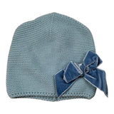 Cnd Cappello tinta unita con Fiocco Azzurro per Neonata 50036011X AZZURRO CND 