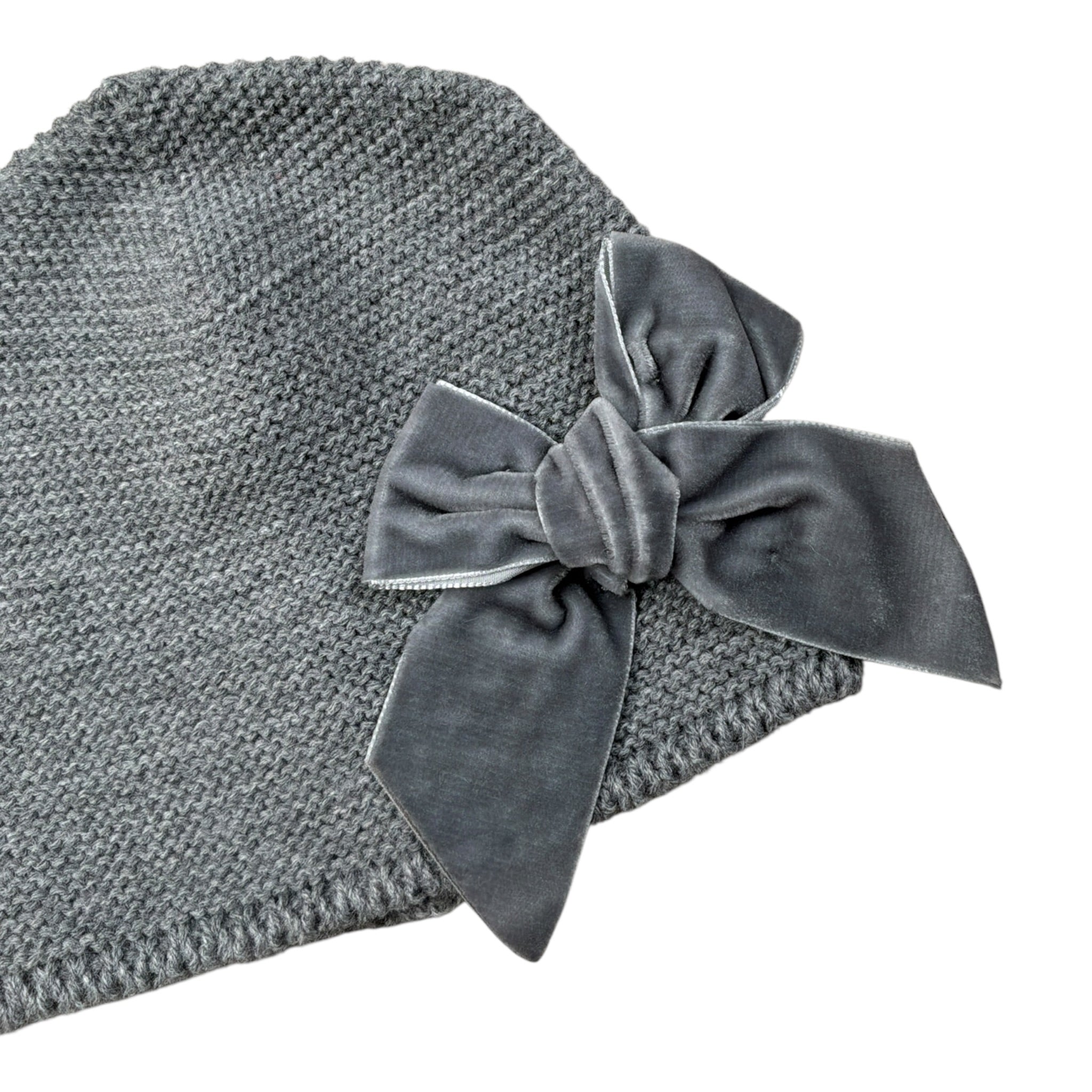 Cnd Cappello tinta unita con Fiocco Grigio per Neonata 50036011X GRIGIO CND 