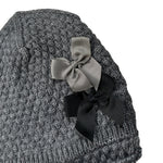 Cnd Cappello tinta unita con Fiocchi Grigio per Bambina 709434 GRIGIO CND 
