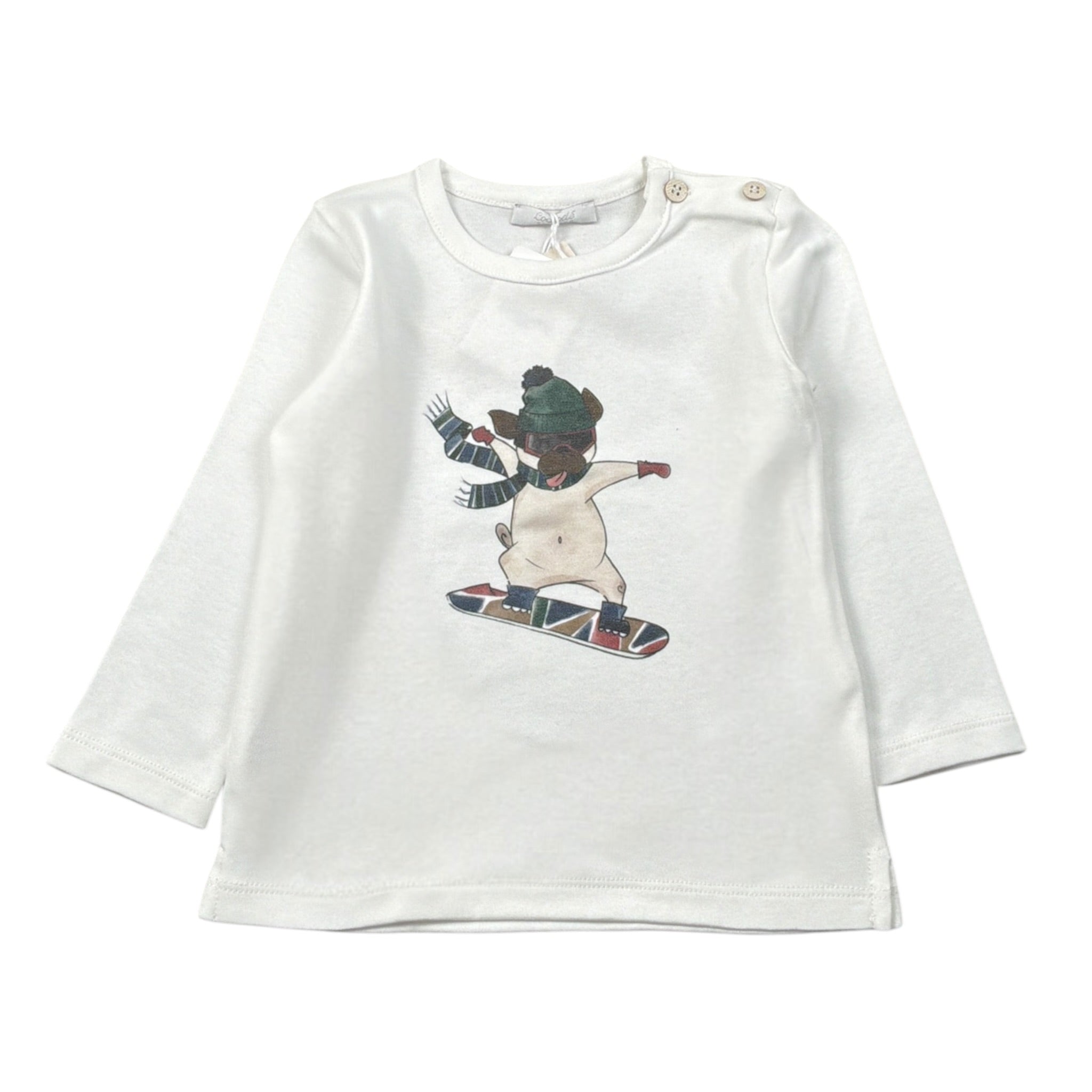 Coccode Shirt tinta unita con Stampa Bianco per Neonato C62134 BIANCO COCCODE 
