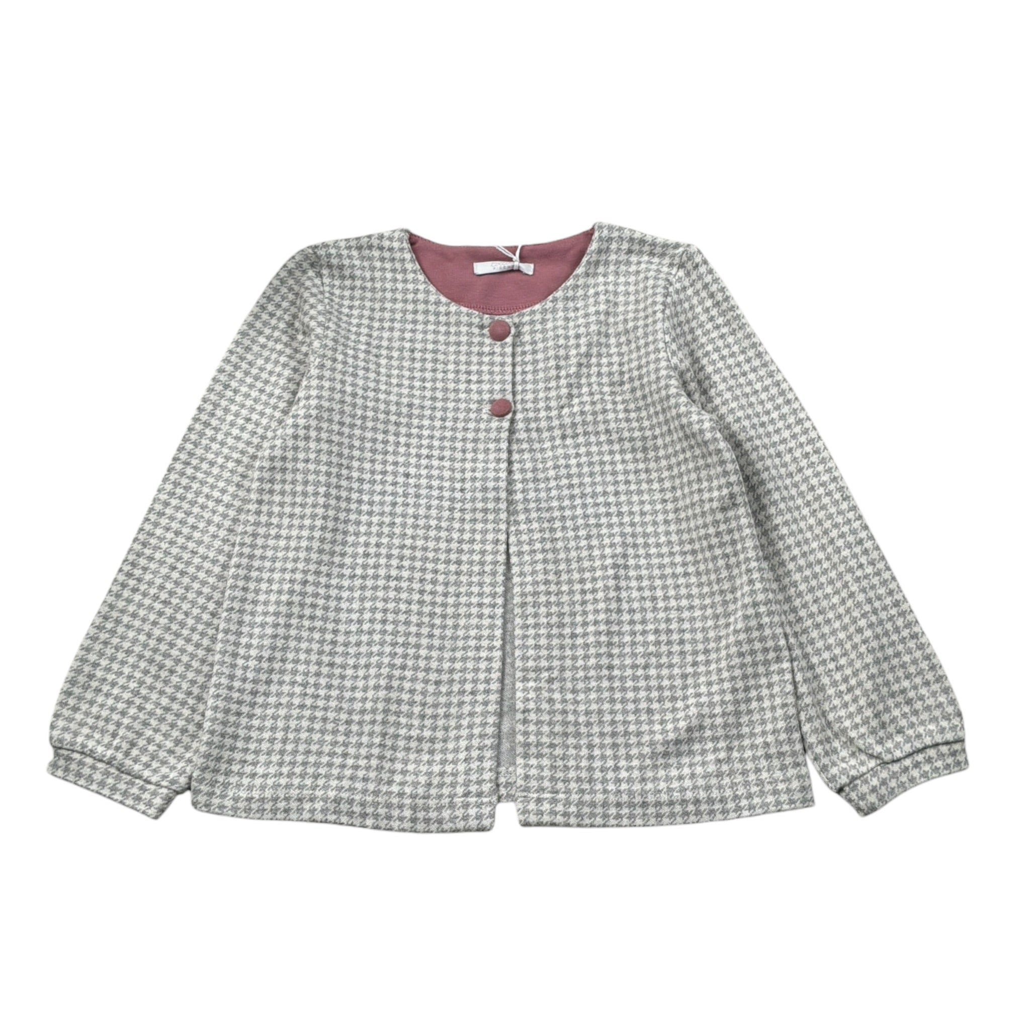 Coccode Cardigan Bicolore con Fantasia A Quadri Bianco/Grigio per Neonata C62337 BIANCO/GRIGIO COCCODE 