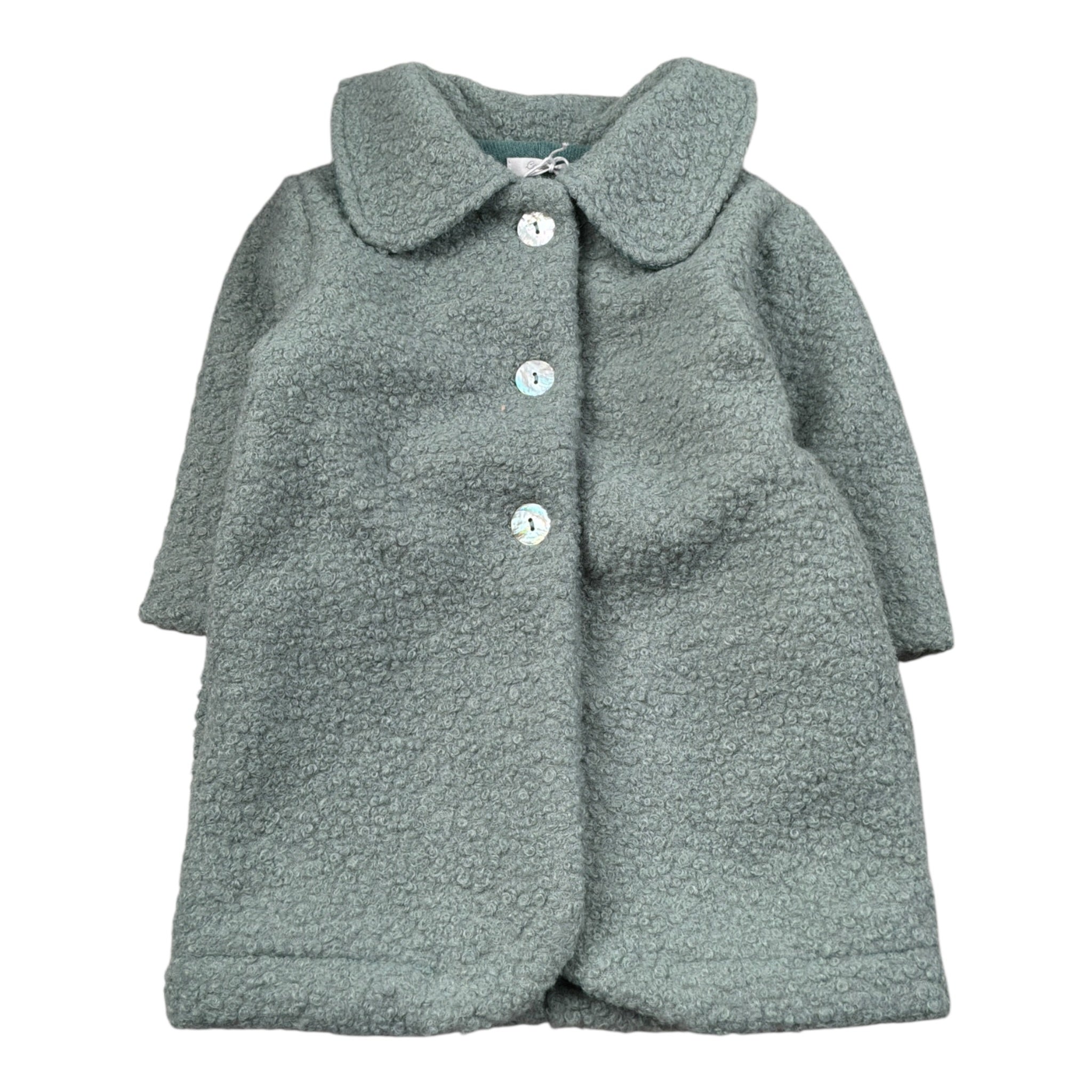 Coccode' Cappotto tinta unita Modello Teddy Verde Acqua per Bambina C62388 VERDE ACQUA COCCODE' 