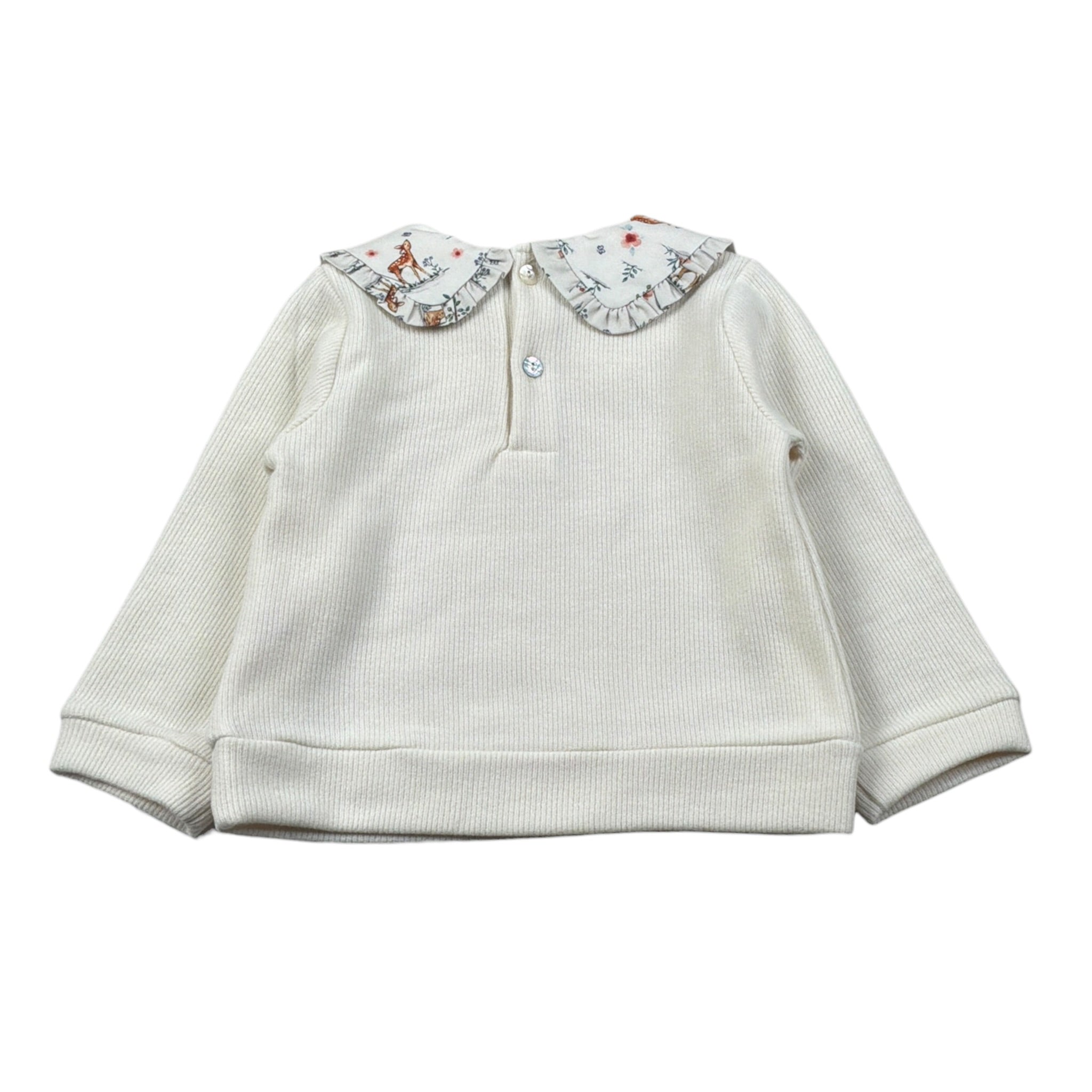 Baby Vip Maglia tinta unita con Colletto Camicia Panna per Bambina T4019 PANNA BABY VIP 