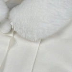 Colori Chiari Cappotto tinta unita con Colletto Bianco per Neonata FN114682 BIANCO COLORI CHIARI 