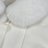 Colori Chiari Cappotto tinta unita con Colletto Bianco per Neonata FN114682 BIANCO COLORI CHIARI 