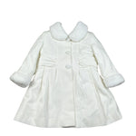 Colori Chiari Cappotto tinta unita con Colletto Bianco per Neonata FN114682 BIANCO COLORI CHIARI 