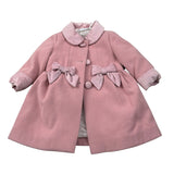 Colori Chiari Cappotto tinta unita con Fiocchi Rosa per Neonata FN117904 ROSA COLORI CHIARI 