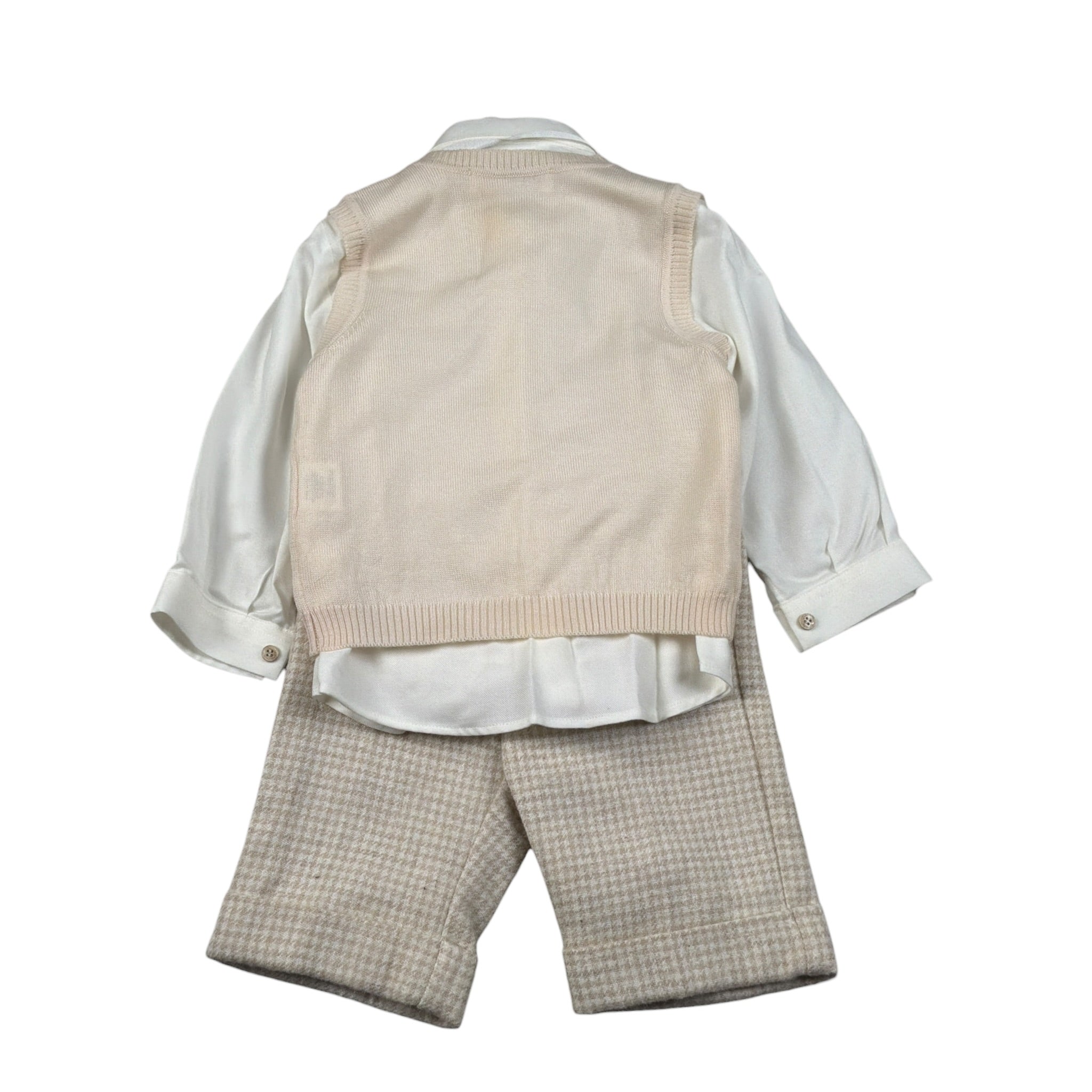 Colori Chiari Completo 4 Pezzi Gilet-Camicia-Papillon-Pantalone Panna per Neonato MN40723945 PANNA COLORI CHIARI 