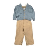 Colori Chiari Completo 4 Pezzi Camicia-Papillon-Bermuda-Cardigan Azzurro per Neonato MN407800X AZZURRO COLORI CHIARI 
