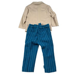 Colori Chiari Completo 4 Pezzi Giacca-Camicia-Papillon-Pantalone con Bretelle Beige per Neonato MN507844 BEIGE COLORI CHIARI 