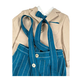 Colori Chiari Completo 4 Pezzi Giacca-Camicia-Papillon-Pantalone con Bretelle Beige per Neonato MN507844 BEIGE COLORI CHIARI 