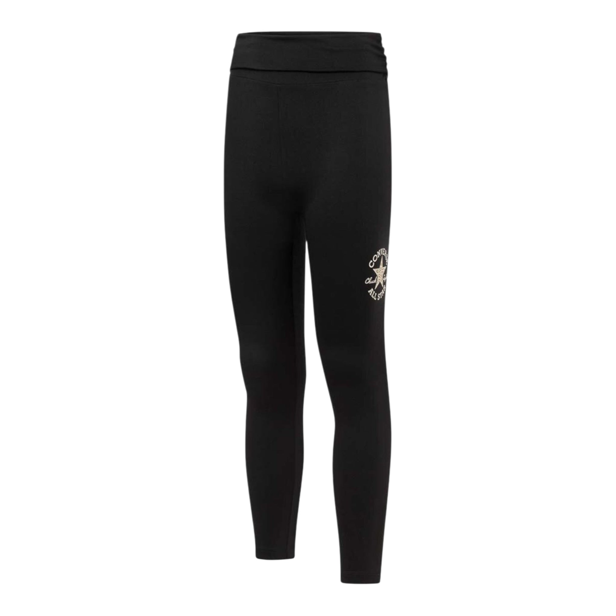 Converse Leggins tinta unita con Logo Nero per Bambina 4CF987 NERO CONVERSE 