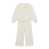 Converse Completo 2Pz Felpa-Pantalone tinta unita Panna per Bambina 4CH415 PANNA CONVERSE 
