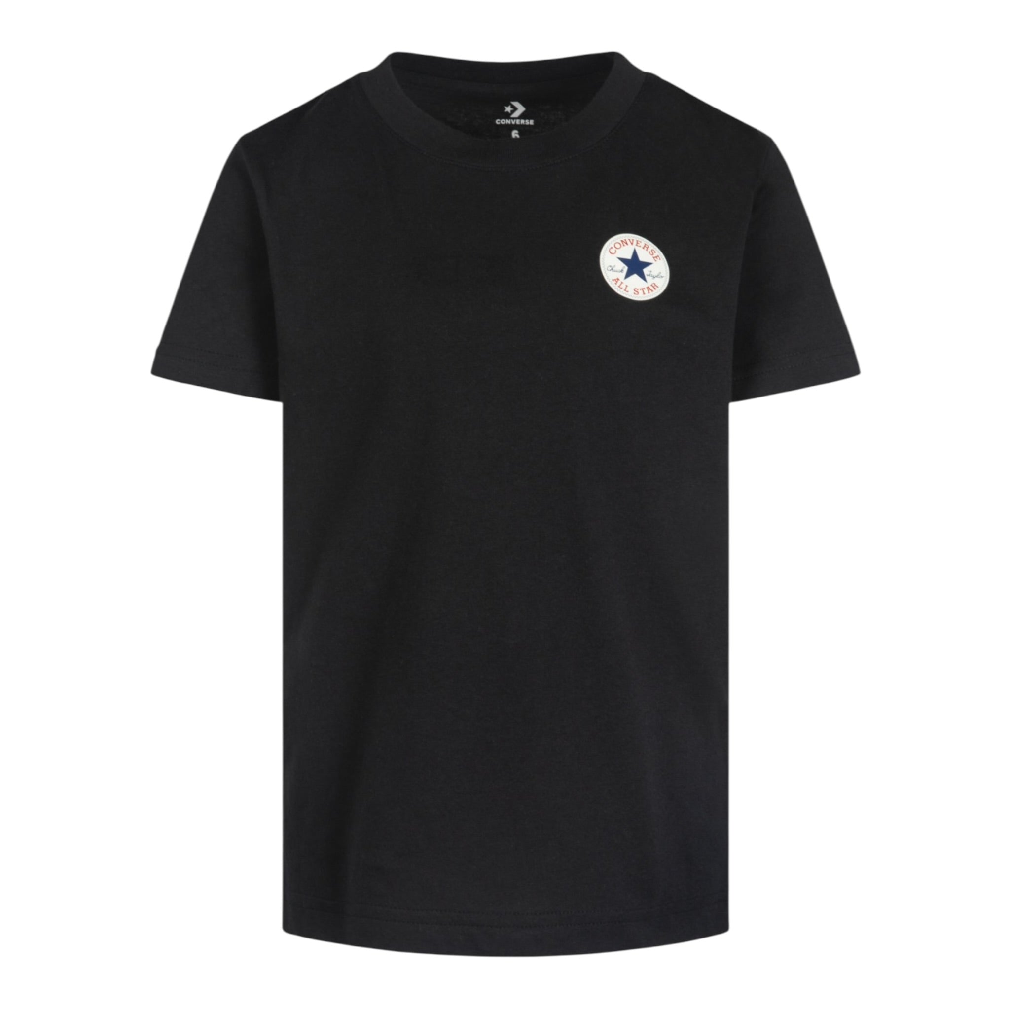 Converse T-Shirt tinta unita Girocollo con Logo Nero per Bambino 9C9506 NERO CONVERSE 