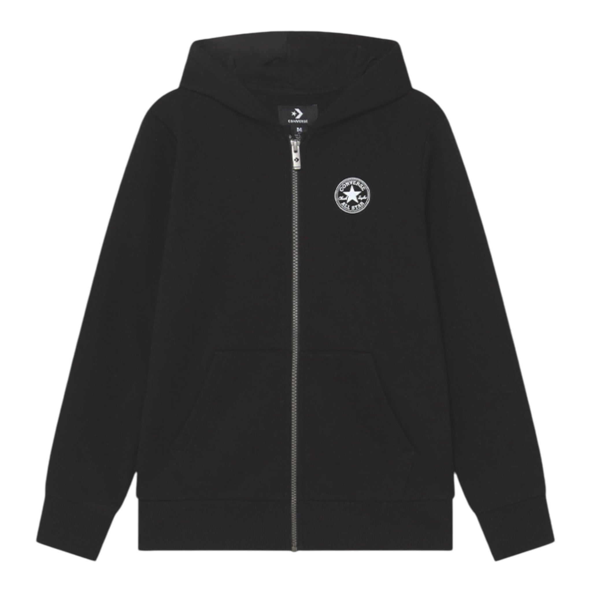 Converse Felpa tinta unita con Zip E Cappuccio Nero per Bambino 9CC857 NERO CONVERSE 