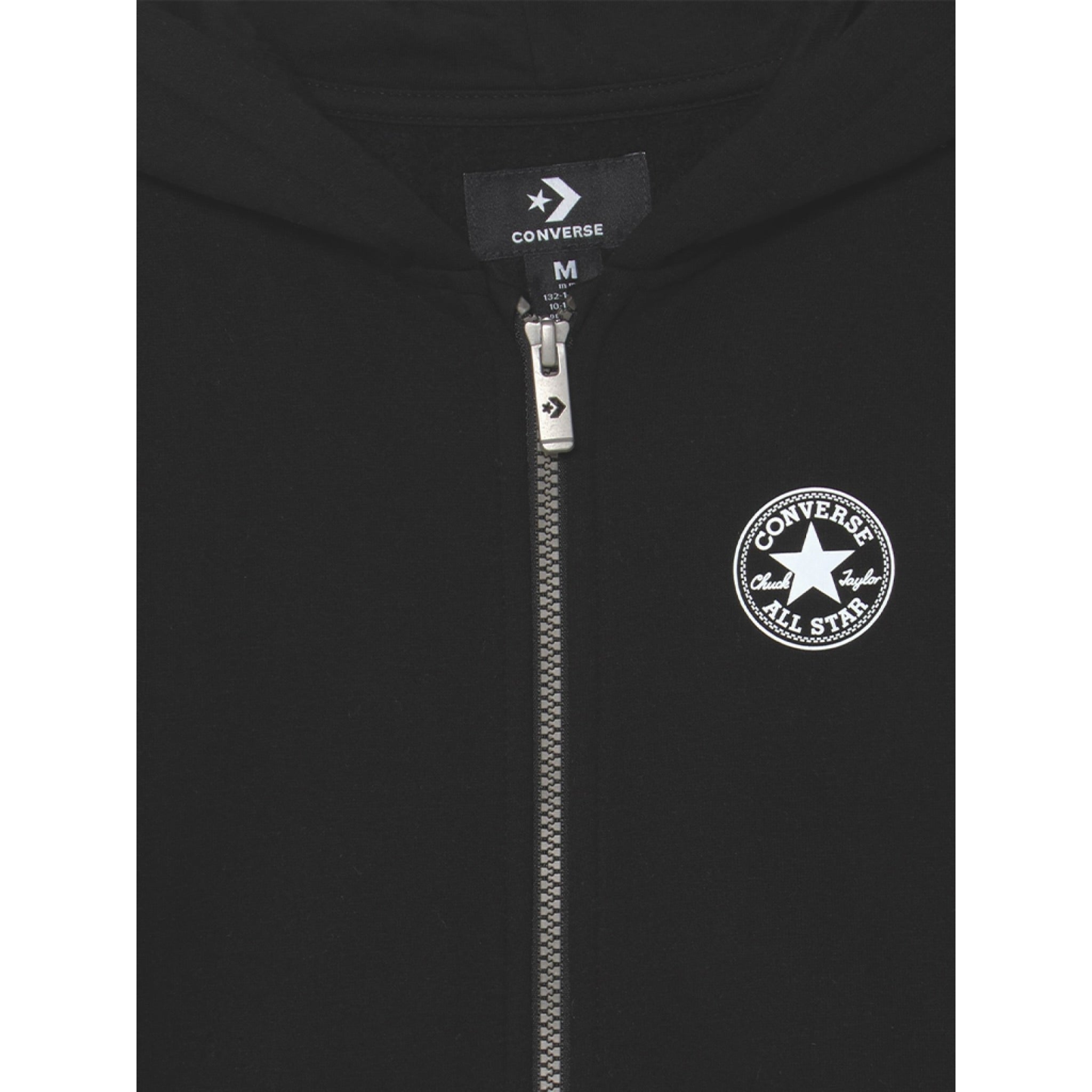 Converse Felpa tinta unita con Zip E Cappuccio Nero per Bambino 9CC857 NERO CONVERSE 