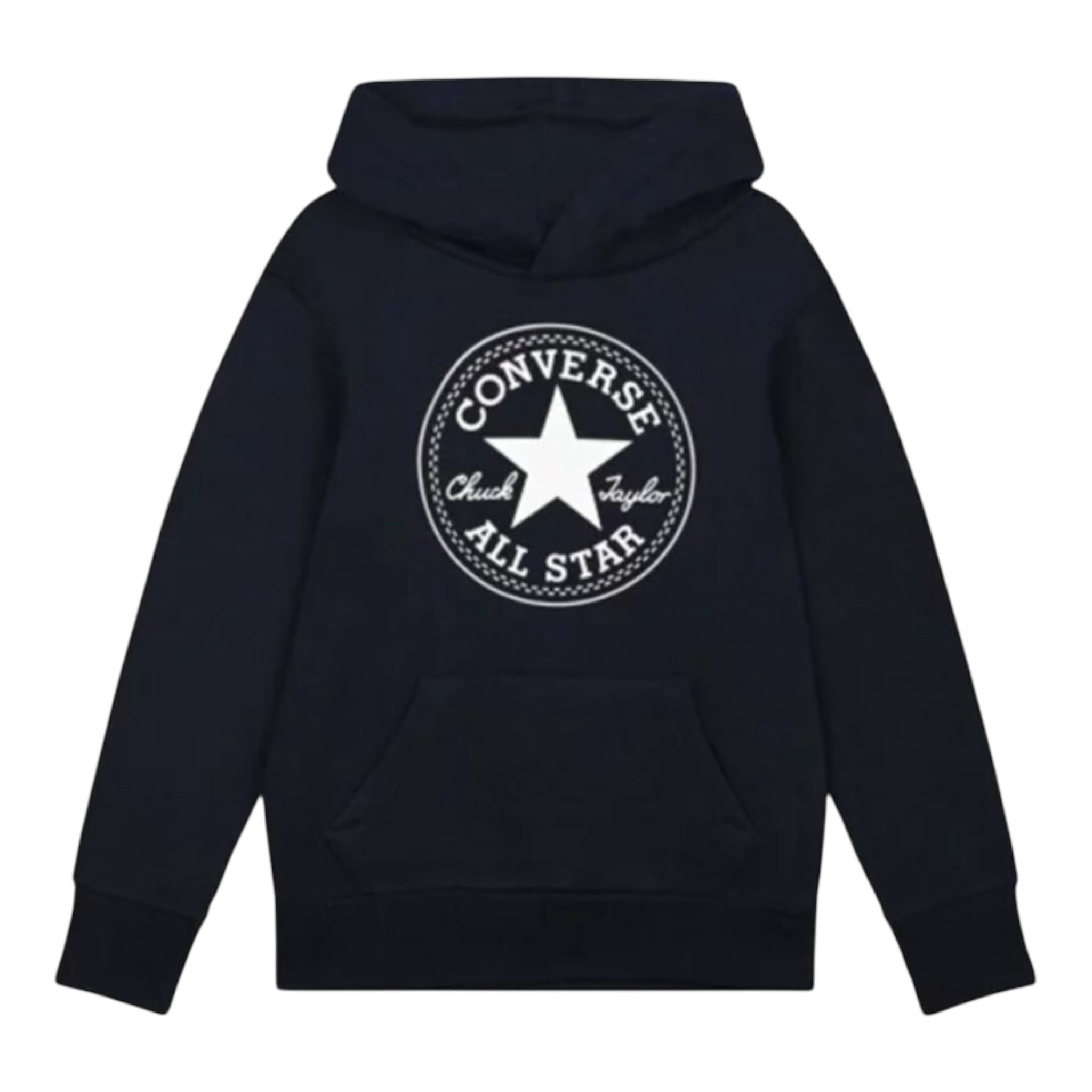Converse Felpa tinta unita con Stampa E Cappuccio Nero per Bambino 9CC858 NERO CONVERSE 
