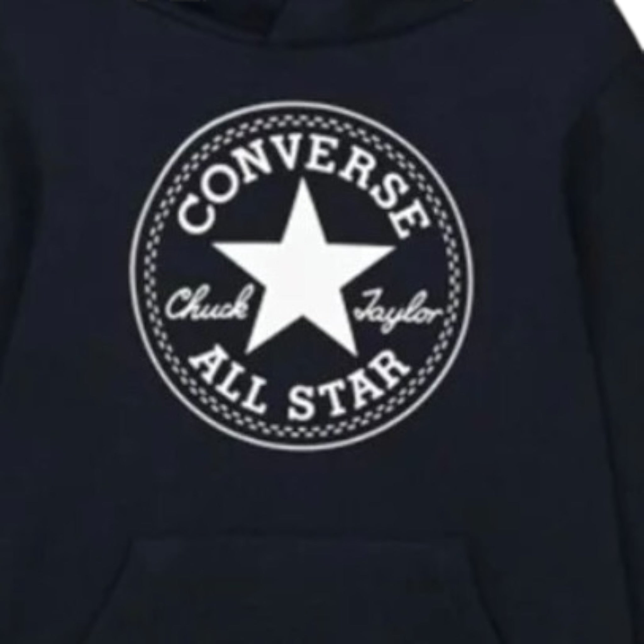 Converse Felpa tinta unita con Stampa E Cappuccio Nero per Bambino 9CC858 NERO CONVERSE 