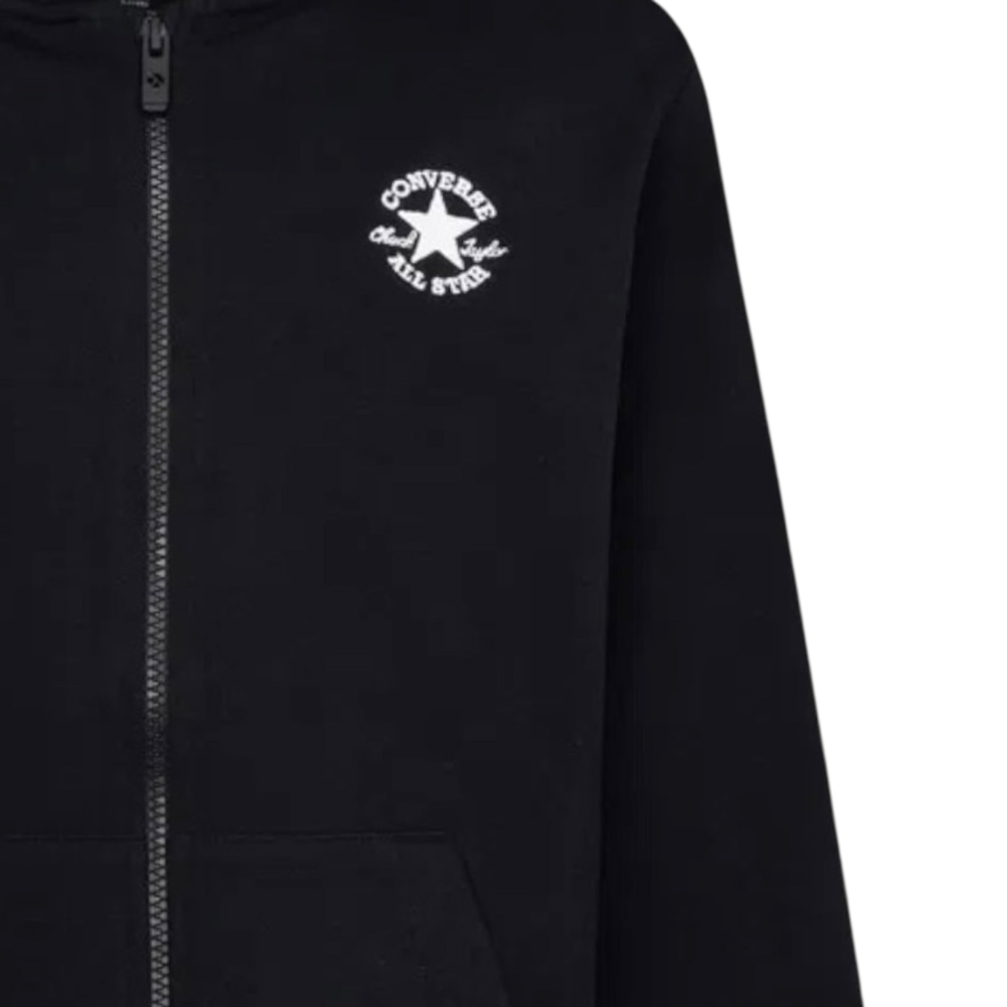 Converse Felpa tinta unita con Zip E Cappuccio Nero per Bambino 9CG706 NERO CONVERSE 