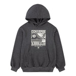 Converse Felpa tinta unita con Cappuccio E Stampa Grigio per Bambino 9CH438 GRIGIO CONVERSE 