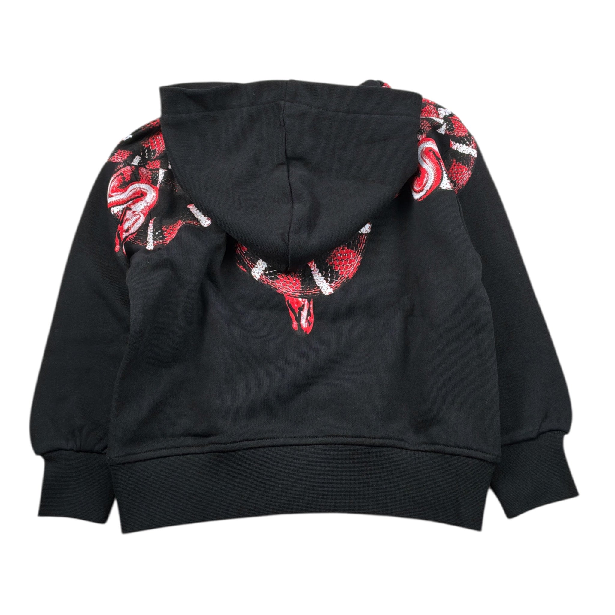 Marcelo Burlon Felpa tinta unita con Cappuccio E Stampa Nero per Bambino F5CMJBHS038 NERO MARCELO BURLON 