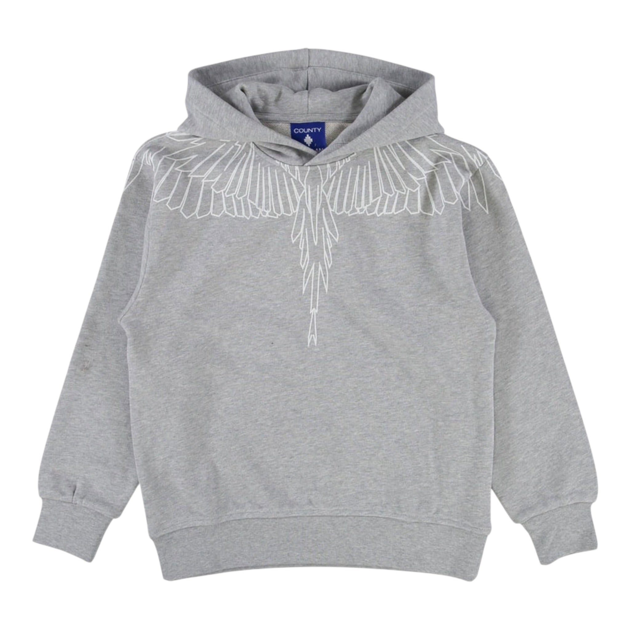 County Felpa con Cappuccio tinta unita con Stampa Grigio per Bambino F5CMJBHS072 GRIGIO COUNTY 