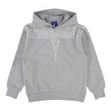 Marcelo Burlon Felpa con Cappuccio tinta unita con Stampa Grigio per Bambino F5CMJBHS072 GRIGIO MARCELO BURLON 