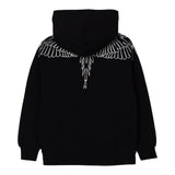 Marcelo Burlon Felpa con Cappuccio tinta unita con Stampa Nero per Bambino F5CMJBHS072 NERO MARCELO BURLON 
