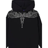 County Felpa con Cappuccio tinta unita con Stampa Nero per Bambino F5CMJBHS072 NERO COUNTY 