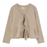 Cozmo Cardigan tinta unita con Fiocchi Beige per Bambina ANNABAK237W5 BEIGE COZMO 