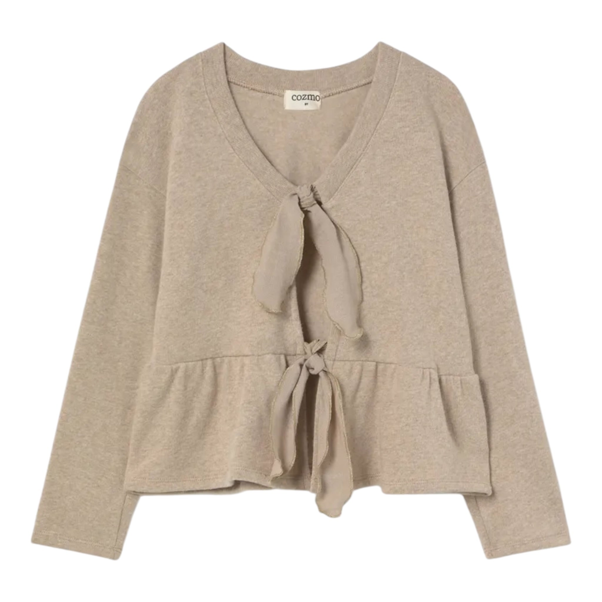 Cozmo Cardigan tinta unita con Fiocchi Beige per Bambina ANNABAK237W5 BEIGE COZMO 