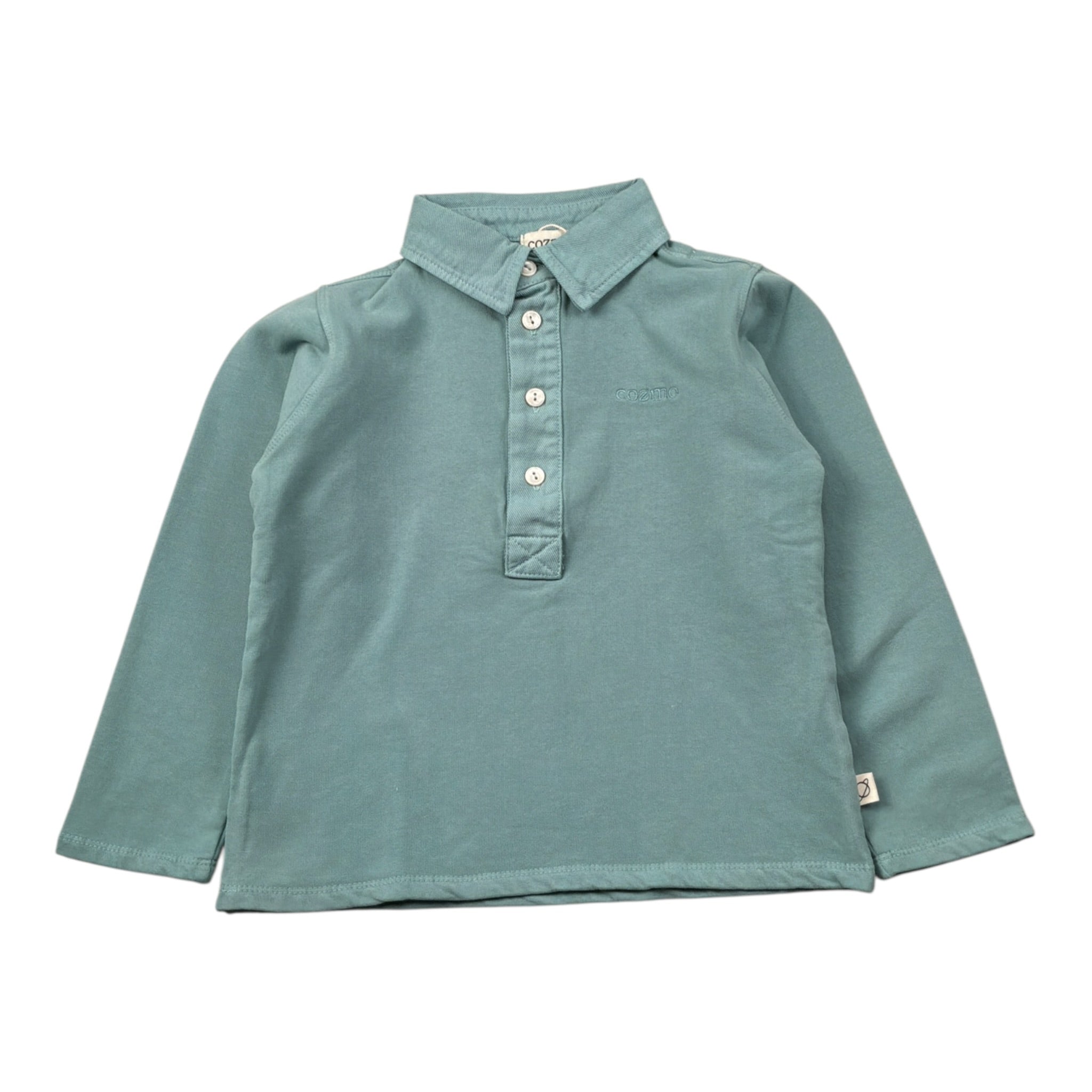 Cozmo Polo tinta unita Manica Lunga Verde per Bambino CALIK234W5 VERDE COZMO 